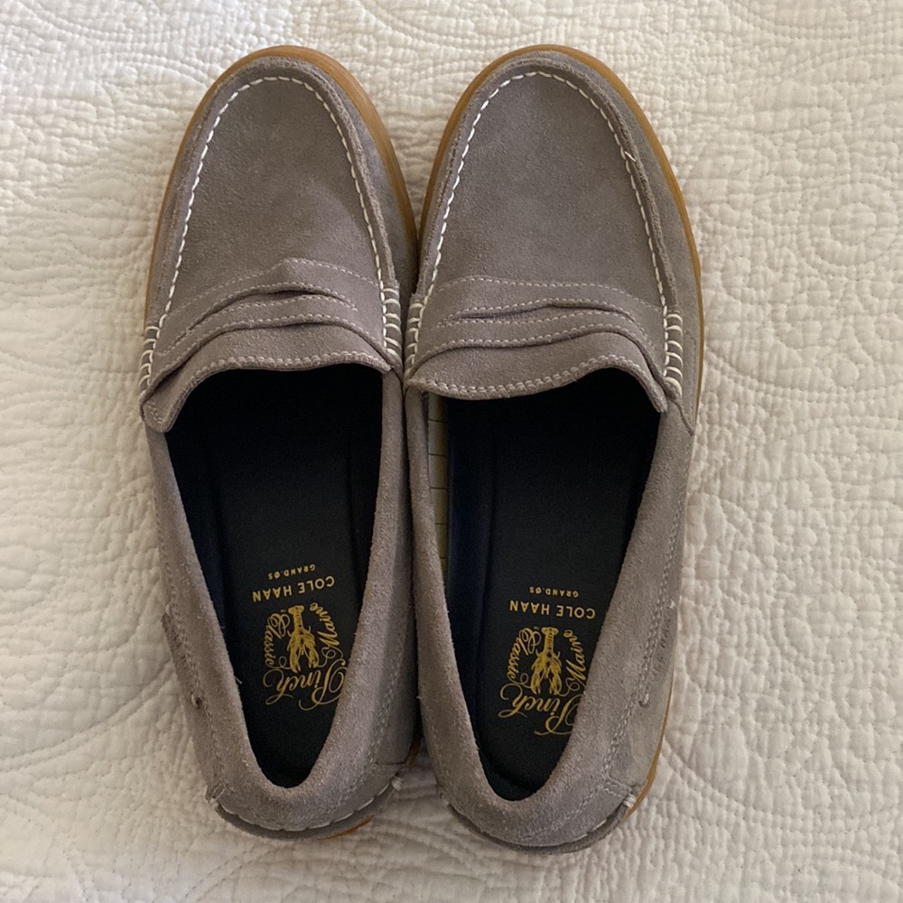 Cole Haan Men’s Pinch Weekender Gray Suede Penny Loafer, 12M New
